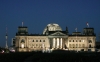 The Reichstag, seat of the Bundestag, at night